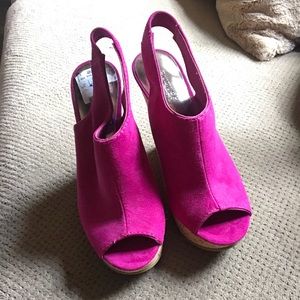 Hot pink wedges